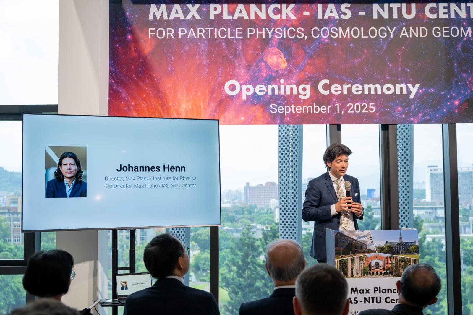 Speaking at the opening ceremony of the Max Planck-IAS-NTU Center in Taipei